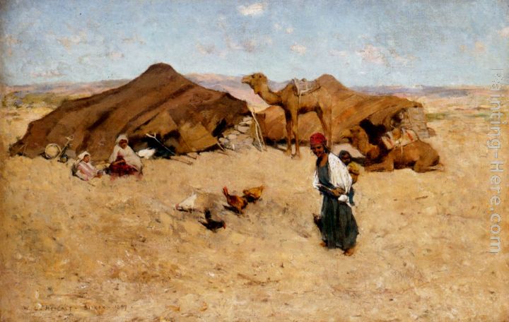 Arab encampment, Biskra painting - Willard Leroy Metcalf Arab encampment, Biskra art painting